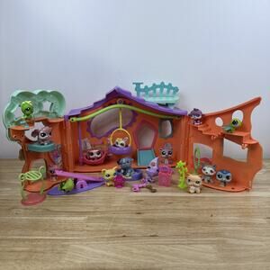 2007 Hasbro LITTLEST PET SHOP Orange Club Tree House Playset w/ 15Pets & Access.